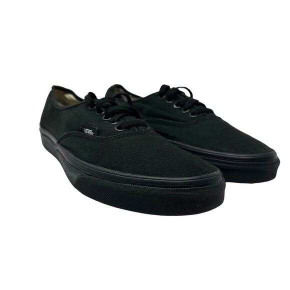 Vans Mens 9 Authentic Low-Top Casual Sneakers Black Canvas Shoes - Picture 1 of 13